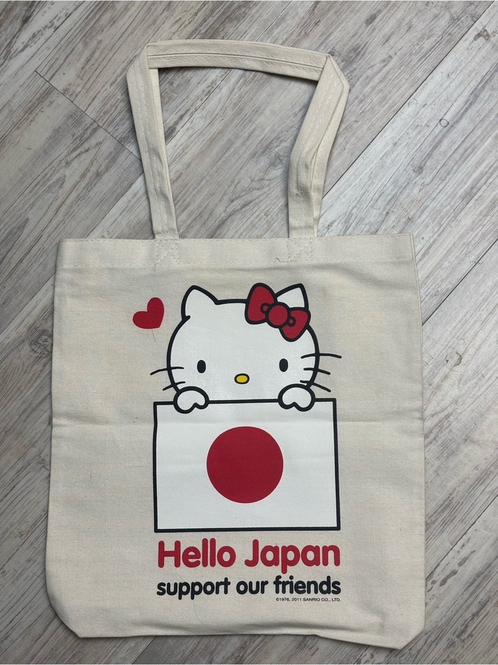 Sanrio Hello Kitty Hello Japan Support Our Friends Canvas Tote NEW